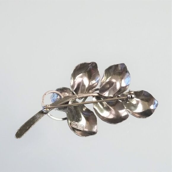 Vintage Bond Boyd Sterling Leaf Branch Brooch - Picture 7 of 8